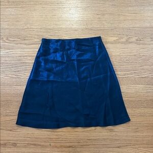 Babaton Navy Satin Skirt